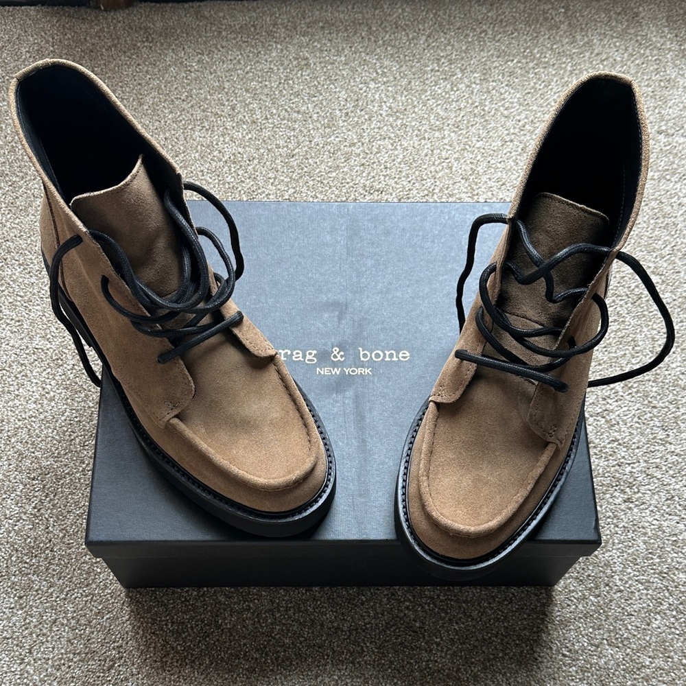 Rag & Bone Men's Khaki Olive Suede Boots NWT